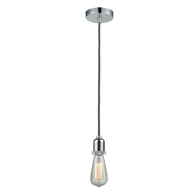 Bare Bulb Mini Pendant shown in the Polished Chrome finish