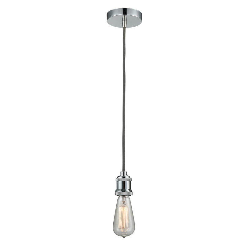 Bare Bulb Mini Pendant shown in the Polished Chrome finish