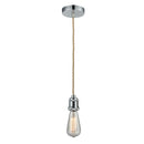 Bare Bulb Mini Pendant shown in the Polished Chrome finish