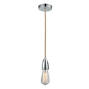 Bare Bulb Mini Pendant shown in the Polished Chrome finish