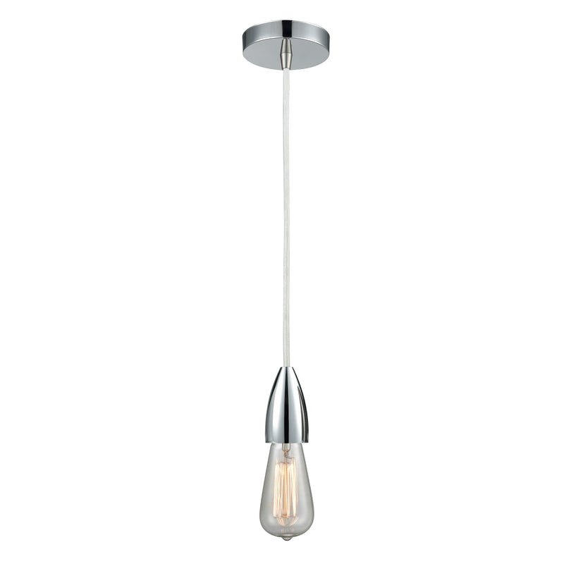 Bare Bulb Mini Pendant shown in the Polished Chrome finish