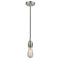 Bare Bulb Mini Pendant shown in the Satin Nickel finish