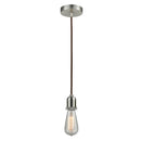 Bare Bulb Mini Pendant shown in the Satin Nickel finish