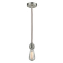 Bare Bulb Mini Pendant shown in the Satin Nickel finish