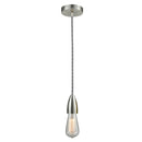 Bare Bulb Mini Pendant shown in the Satin Nickel finish