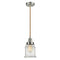 Canton Mini Pendant shown in the Satin Nickel finish with a Seedy shade