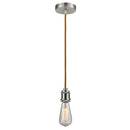 Bare Bulb Mini Pendant shown in the Satin Nickel finish