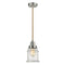 Canton Mini Pendant shown in the Satin Nickel finish with a Seedy shade