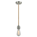 Bare Bulb Mini Pendant shown in the Satin Nickel finish