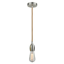 Bare Bulb Mini Pendant shown in the Satin Nickel finish