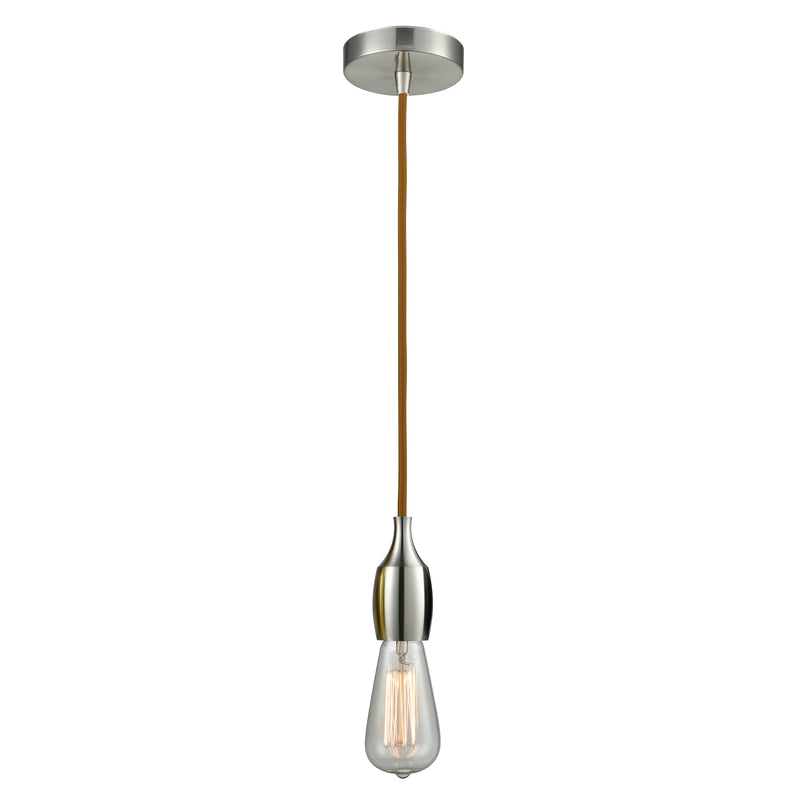 Bare Bulb Mini Pendant shown in the Satin Nickel finish