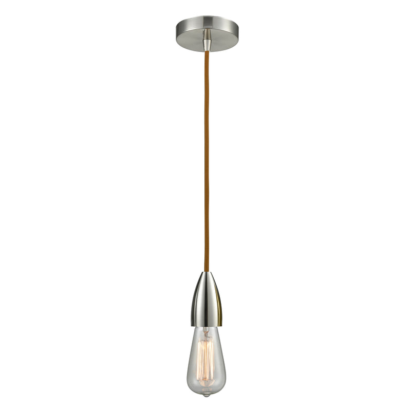 Bare Bulb Mini Pendant shown in the Satin Nickel finish