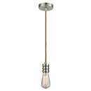 Bare Bulb Mini Pendant shown in the Satin Nickel finish