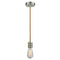 Bare Bulb Mini Pendant shown in the Satin Nickel finish