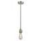 Bare Bulb Mini Pendant shown in the Satin Nickel finish