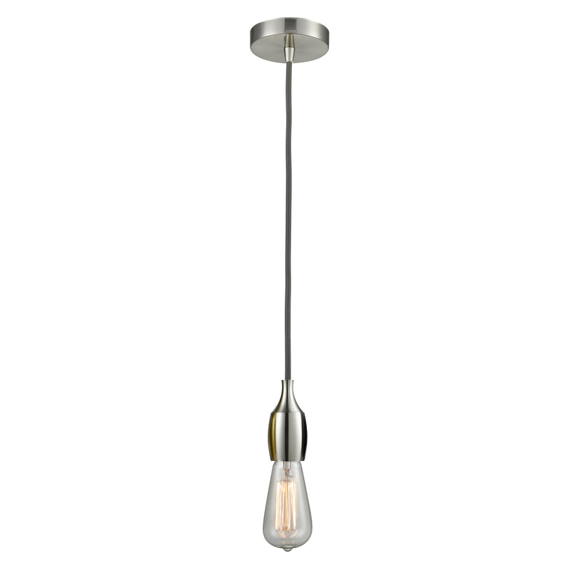 Bare Bulb Mini Pendant shown in the Satin Nickel finish