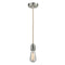 Bare Bulb Mini Pendant shown in the Satin Nickel finish