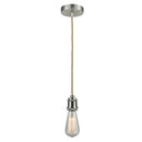 Bare Bulb Mini Pendant shown in the Satin Nickel finish