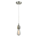 Bare Bulb Mini Pendant shown in the Satin Nickel finish