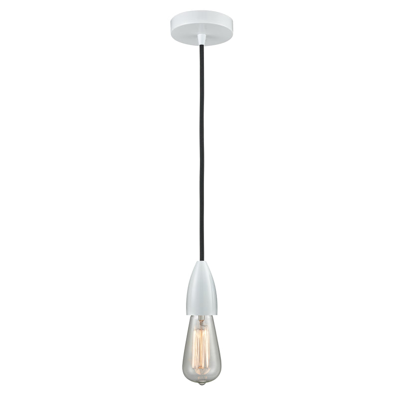 Bare Bulb Mini Pendant shown in the White finish