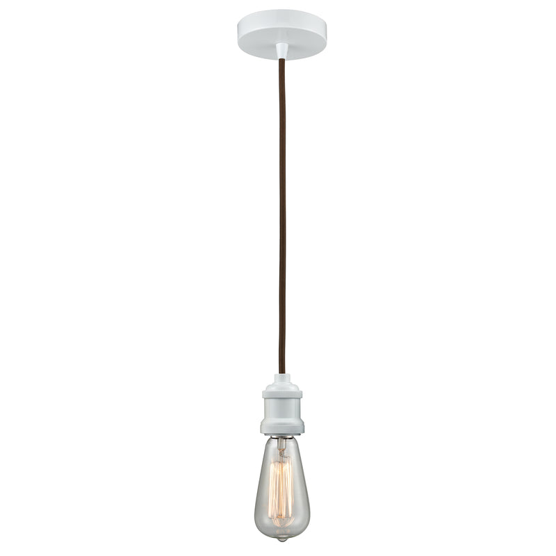 Bare Bulb Mini Pendant shown in the White finish