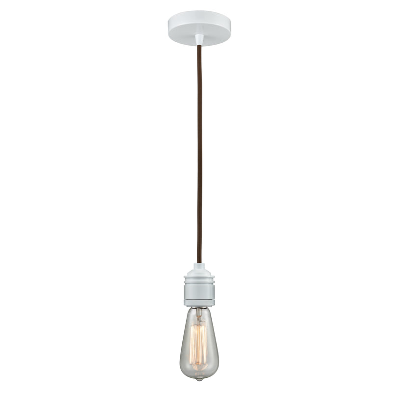 Bare Bulb Mini Pendant shown in the White finish