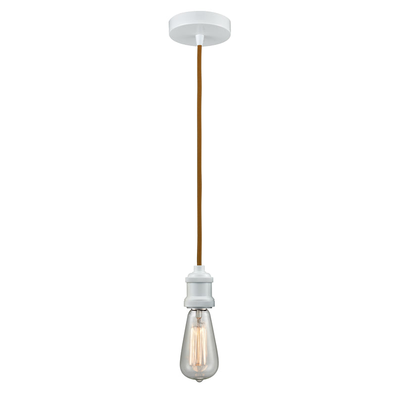 Bare Bulb Mini Pendant shown in the White finish