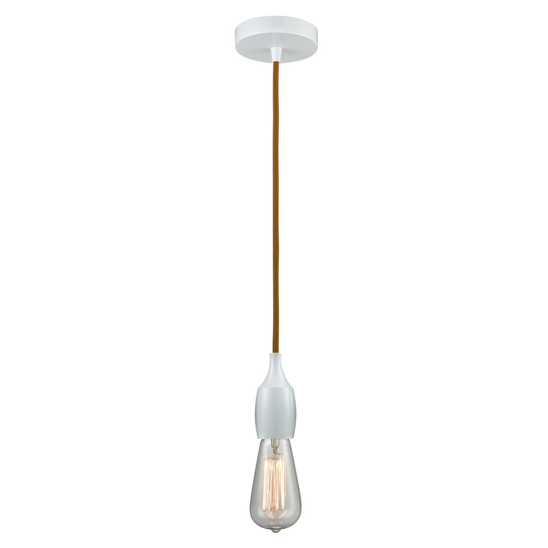 Bare Bulb Mini Pendant shown in the White finish