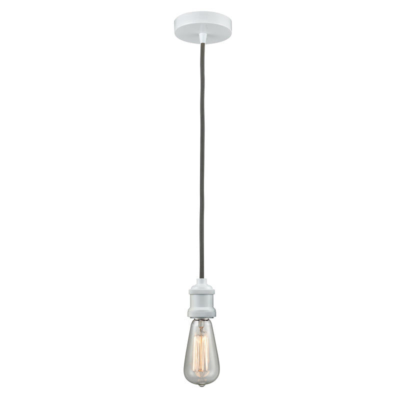 Bare Bulb Mini Pendant shown in the White finish