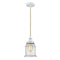 Canton Mini Pendant shown in the White finish with a Seedy shade