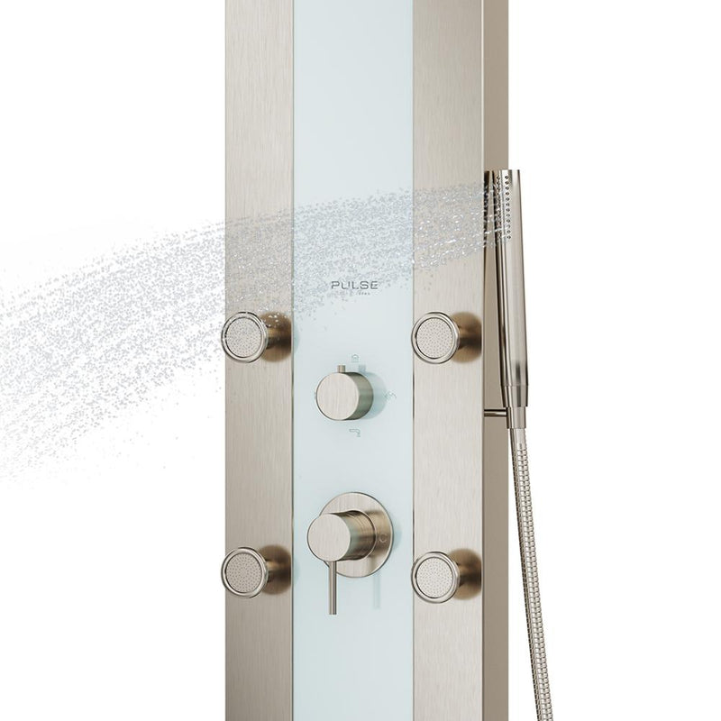 Pulse Tropicana White Glass 2.5 GPM Shower Panel 1039W-BN