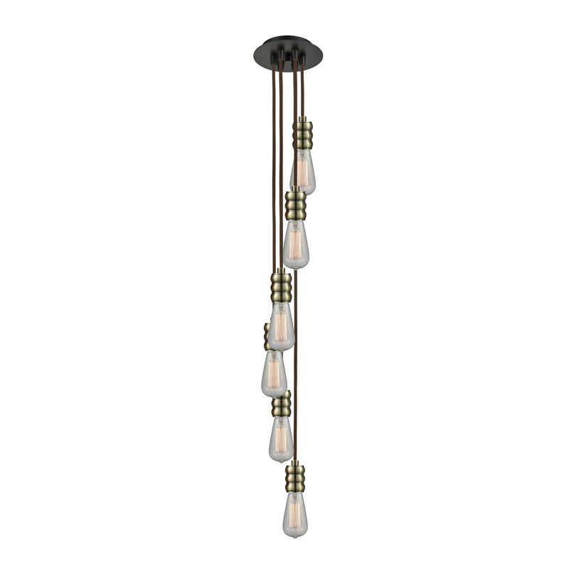 Bare Bulb Multi-Pendant shown in the Oil Rubbed Bronze finish