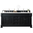 James Martin Brookfield 72" Antique Black Double Vanity with 3 cm Classic White Quartz Top 147-114-5731-3CLW