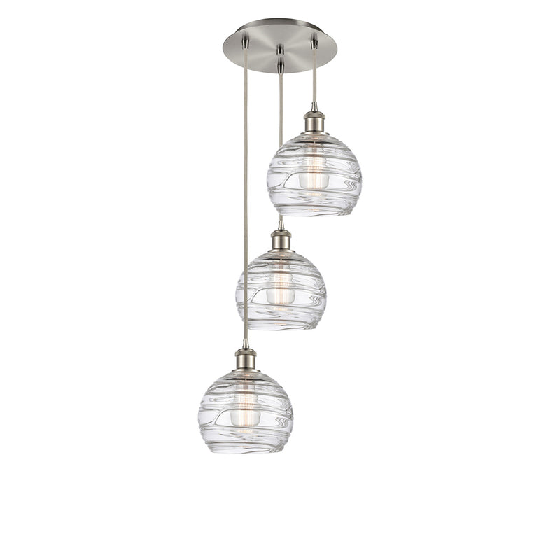 Innovations Lighting Athens Deco Swirl 3 Light 18" Multi-Pendant 113B-3P-SN-G1213-8