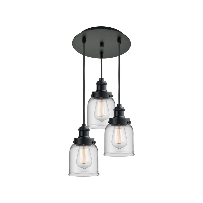 Bell Multi-Pendant shown in the Matte Black finish with a Clear shade