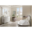 James Martin Brittany 46" Single Vanity Bright White with 3 cm Carrara Marble Top 650-V46R-BW-CAR