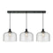 Bell Linear Pendant shown in the Matte Black finish with a Seedy shade