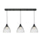 Seneca Falls Linear Pendant shown in the Matte Black finish with a Clear Halophane shade