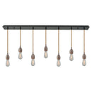 Bare Bulb Linear Pendant shown in the Matte Black finish