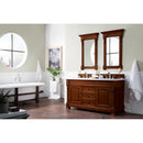 James Martin Brookfield 60" Warm Cherry Double Vanity with 3 cm Eternal Jasmine Pearl Quartz Top 147-114-5681-3EJP