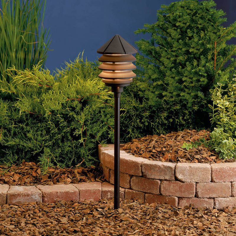 Kichler Three Tier 12V Path Light Textured Architectural Bronze 15005AZT