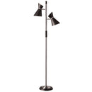 Dainolite 2 Light Floor Lamp with Black Shade, Polished Chrome 1680F-BK-PC