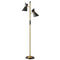 Dainolite 2 Light Floor Lamp with Black Shade, Vintage Bronze 1680F-BK-VB