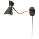 Dainolite 1 Light Wall Lamp Black & Vintage Bronze Finish 1681W-BK-VB