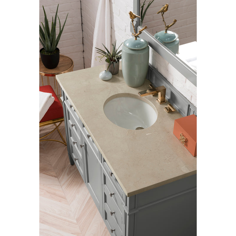 James Martin Brittany 48" Urban Gray Single Vanity with 3 cm Galala Beige Top 650-V48-UGR-3OGLB