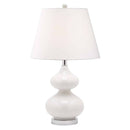 Dainolite 1 Light Incandescent Table Lamp Wh Gl W/ White Shade 180T-WH