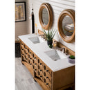 James Martin Malibu 72" Double Vanity Cabinet Honey Alder with 3 cm Classic White Quartz Top 500-V72-HON-3CLW