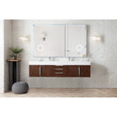 James Martin Mercer Island 72" Double Vanity Coffee Oak with Glossy White Composite Top 389-V72D-CFO-A-GW