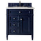 James Martin Brittany 30" Single Vanity Victory Blue with 3 cm Eternal Jasmine Pearl Quartz Top 650-V30-VBL-3EJP