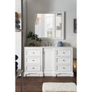 James Martin De Soto 60" Single Vanity Bright White with 3 cm Classic White Quartz Top 825-V60S-BW-3CLW